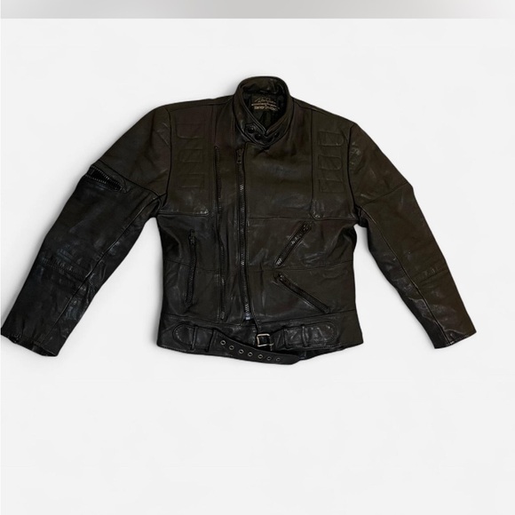 Harley-Davidson Black Leather Jacket with Belt - Picture 3 of 4